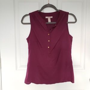 Banana Republic Sleeveless Blouse Gold Buttons